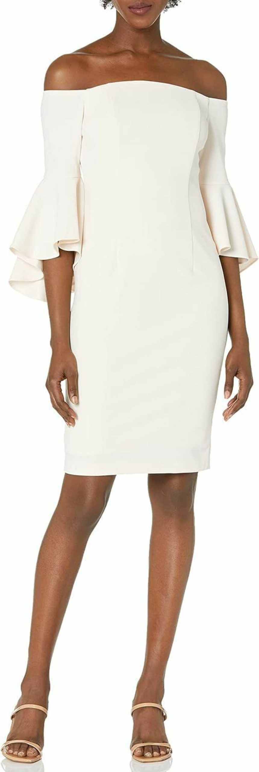 Online Calvin Klein Calvin Klein Women'S Off Shoulder Ruffle Sleeve Sheath Dress