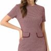 Best Allegra K Allegra K Work Dresses For Women'S Short Sleeve Vintage Houndstooth Pencil Sheath Dress