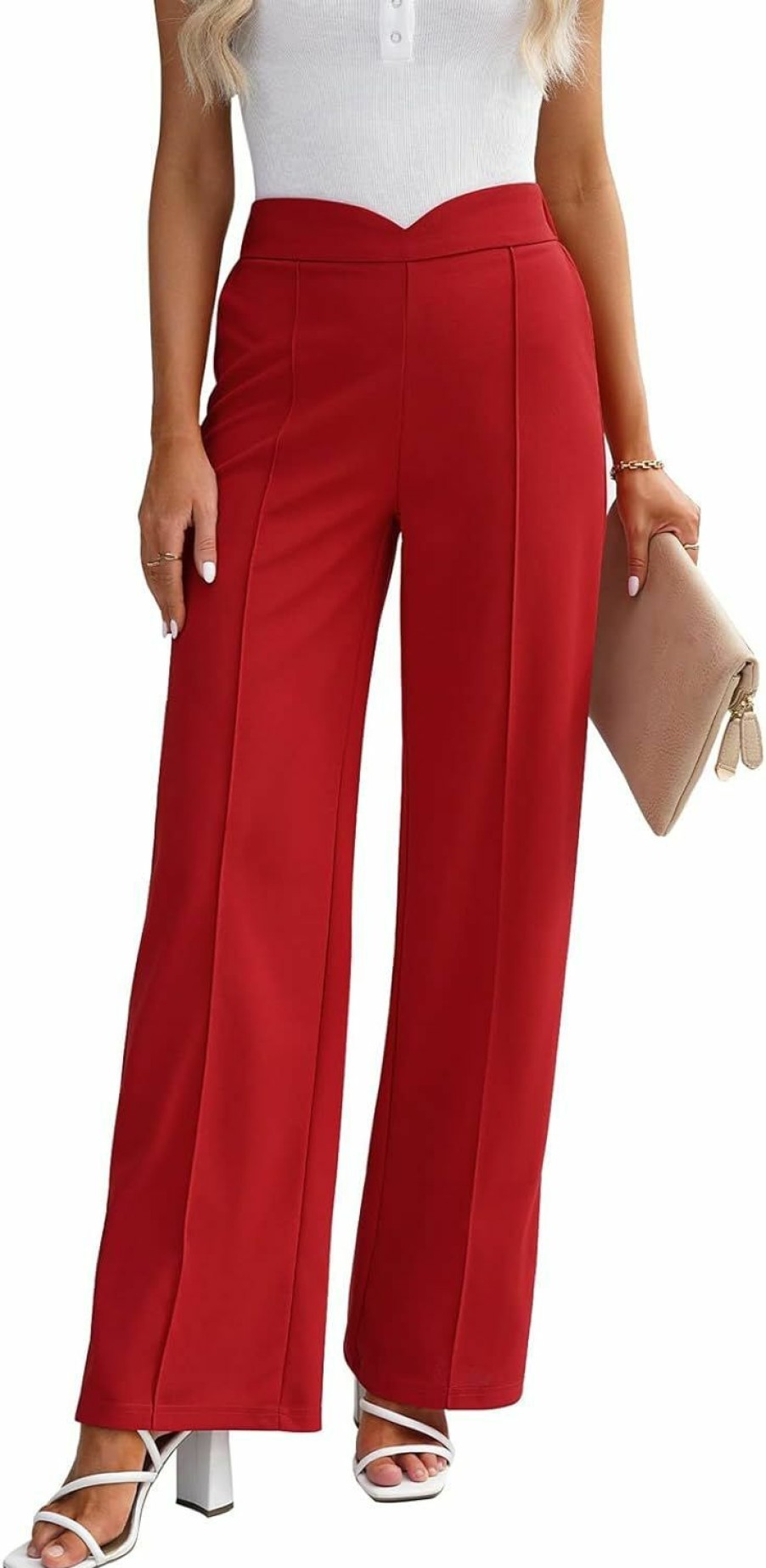 Hot Vetinee Vetinee Womens Dress Pants Business Casual High Waisted Wide Leg Trousers Work Office Pull On Stretch Pants