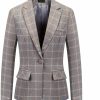 Clearance MODFUL Modful Womens Plaid Business Blazer Office Elegant Slim Fit Long Sleeve Blazer Jacket