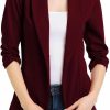 Wholesale MINEFREE Minefree Women'S 3/4 Ruched Sleeve Lightweight Work Office Blazer Jacket (S-3Xl)