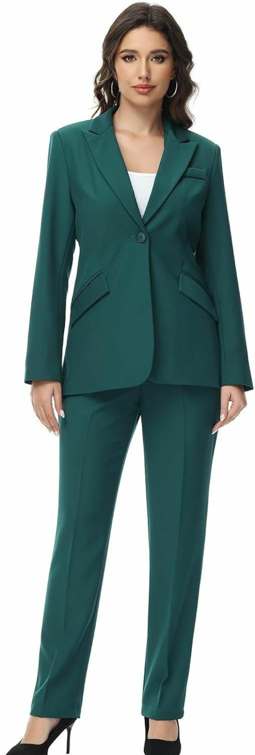 Wholesale Lamgool Lamgool Women Suit 2 Pieces Set One Button Lady'S Business Formal Peak Lapel Blazer And Pants For Work