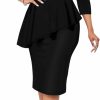 New Yajedo Womes Printted Bodycon 3/4 Sleeve Church Business Midi Pencil Dress With Belt