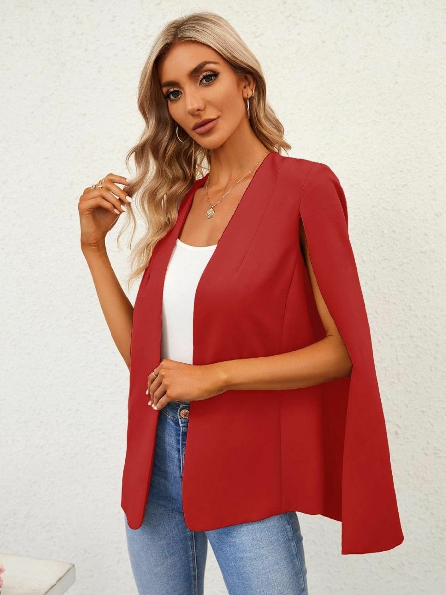 Wholesale GAMISOTE Gamisote Womens Cape Blazer Split Sleeve Open Front Casual Jacket Coat Workwear