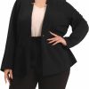 Hot Agnes Orinda Agnes Orinda Plus Size Business Suit Blazer For Women Office Work Button Long Sleeve Black Blazers Jackets