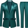 Best Kelyaa Women'S 2 Piece Satin Suit Double Side Bows One Button Peaked Lapel Outfits Party Wedding Blazer Jackets And Pants Set