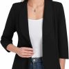 Hot MINTLIMIT Mintlimit Women'S Blazers Casual 3/4 Sleeve Button Front Blazer Ruffle Work Office Cardigan Jacket For 2024