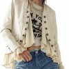 Hot Yioaga Women Casual Ruffles Jacket High Low Hem Steampunk Blazers Button Up Romance Open Front Cotton Cardigan