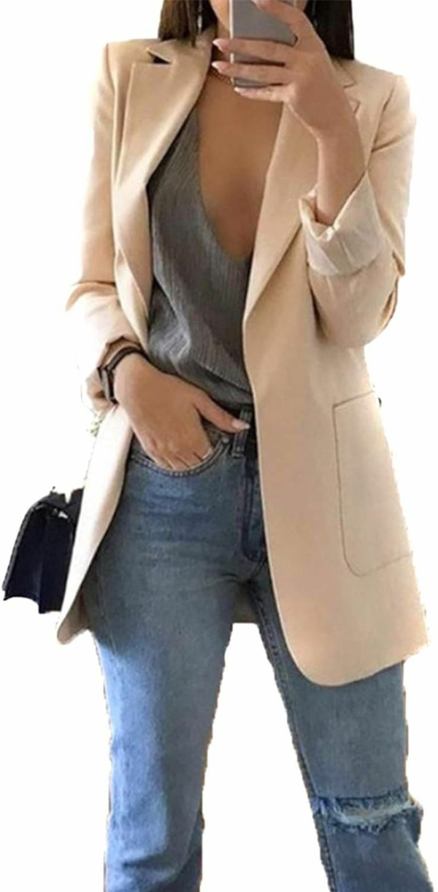 Best OMZIN Omzin Womens Work Casual Oversized Blazers Long Sleeve Open Front Office Business Jackets