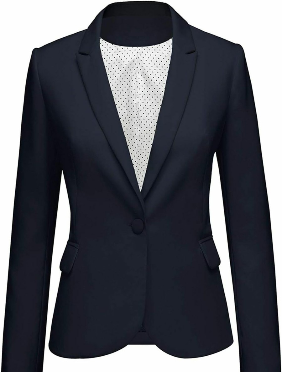 Hot GRAPENT Grapent Women'S Business Casual Pockets Work Office Blazer Back Slit Jacket Suit