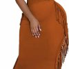 Online Vrtige Vrtige Women'S 2 Piece Outfits Halter Sleeveless Crop Top And Fringe Bodycon Maxi Skirt Set