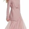 Best GOELIA Outfits Women Trendy 2023 Long Sleeve Pullover Top And Tulle Skirt Set With Belt