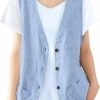 Clearance IDEALSANXUN Idealsanxun Womens Cotton Linen Vest Casual Sleeveless Blazer Cardigans Lightweight Jacket Waistcoat