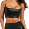 Hot Verdusa Verdusa Women'S Two Piece Outfits Pu Leather Crop Cami Top And Bodycon Mini Skirt Set