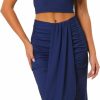 Hot Seta T Women'S 2024 Summer Casual Sleeveless Two Piece Outfits Bodycon Ruched Skirt Sets Solid Skirt Suiting