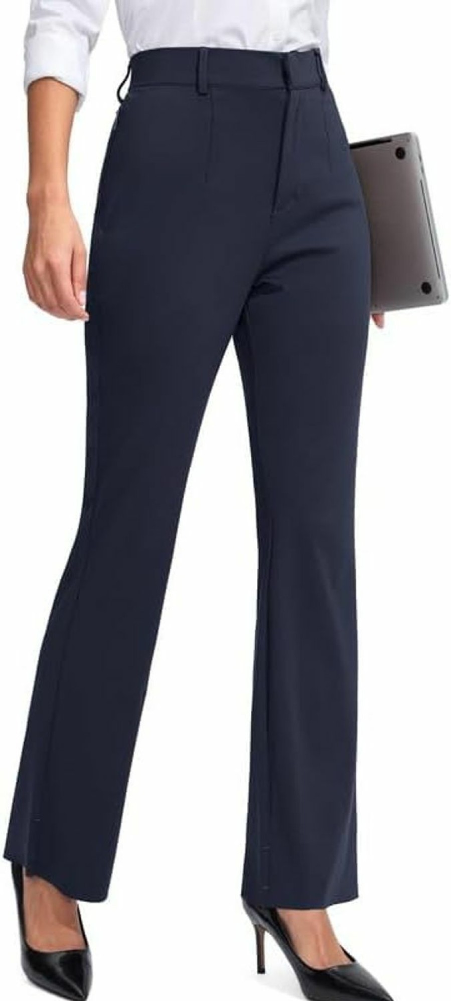 Wholesale Rammus Rammus Womens Straight Leg Casual Pants With Zipper Pockets Stretch Dress Work Pants For Women Business Office Slacks