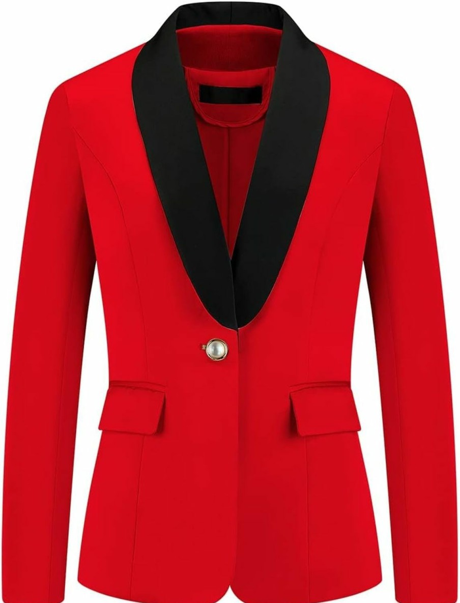 Hot MODFUL Modful Women'S 2 Piece Business Suit Set One Button Solid Color Blazer Trouser Suit