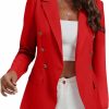 Online MakeMeChic Makemechic Women'S Lapel Collar Long Sleeve Double Button Work Office Blazer Jackets