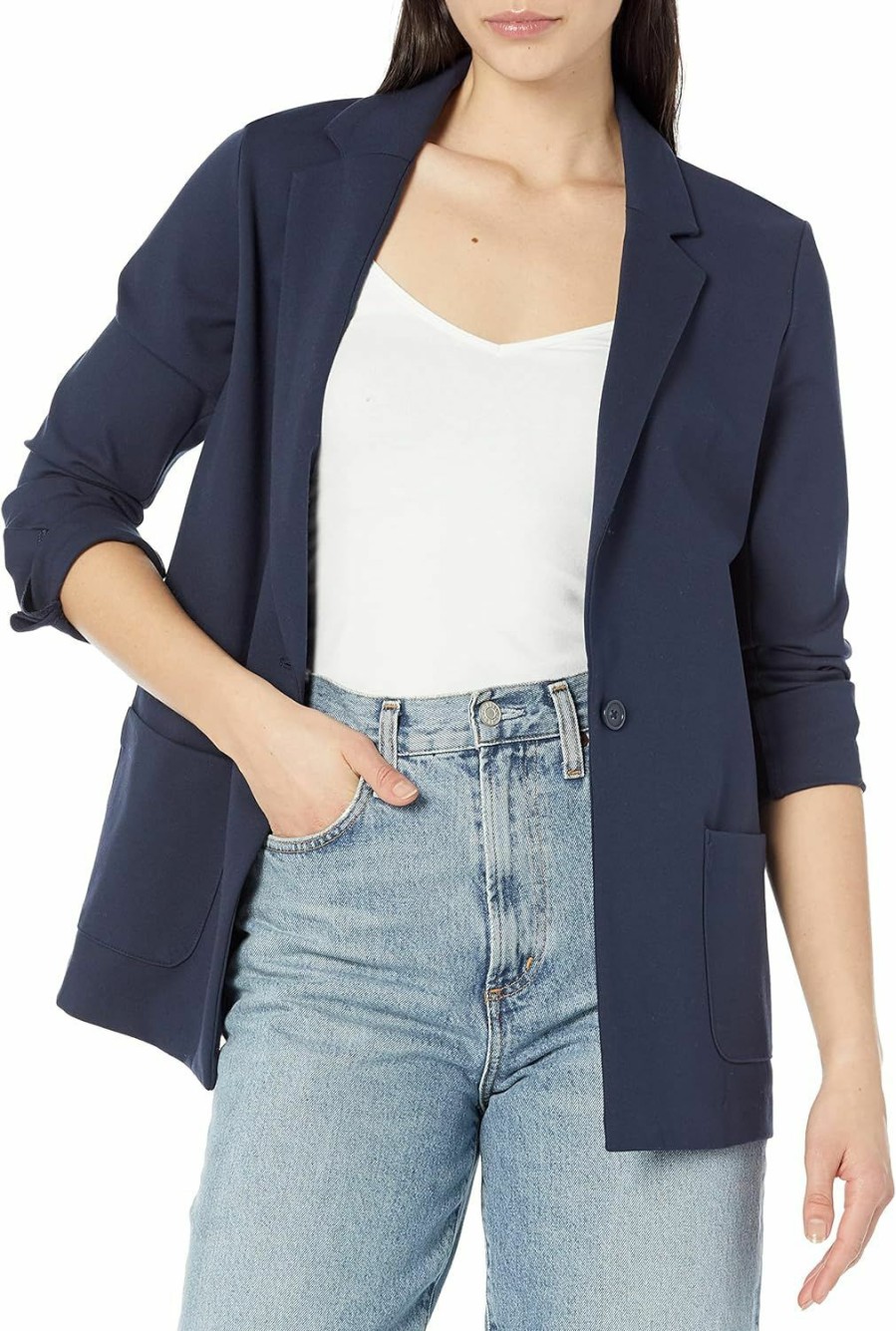 Best Amazon Essentials Amazon Essentials Women'S Relaxed-Fit Soft Ponte Blazer