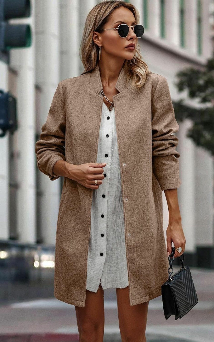 Best Angashion Angashion Women Casual Blazer Jacket - Long Sleeve Open Front Cardigan Lapel Button Work Office Blazers With Pockets