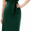 Wholesale MUADRESS Muadress Women Ruffle Sleeve Crewneck Church Dress Knee Length Elegant Formal Work Business Dress With Belt