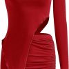 Hot Verdusa Verdusa Women'S 3 Piece Outfit Y2K Tube One Shoulder Top Shrug And Drawstring Ruched Bodycon Mini Skirt Sets