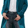 Best R.Vivimos R.Vivimos Womens Ruffled Asymmetric Long Velvet Blazers Coat Casual Jackets