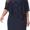 Clearance Agnes Orinda Agnes Orinda Plus Size Cape Dress With Lace Overlay For Women Bodycon Wedding Cocktail Party Pencil Dresses