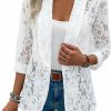 Hot WDIRARA Wdirara Women'S Lace Open Front Long Sleeve Sheer Elegant Casual Blazer Jacket