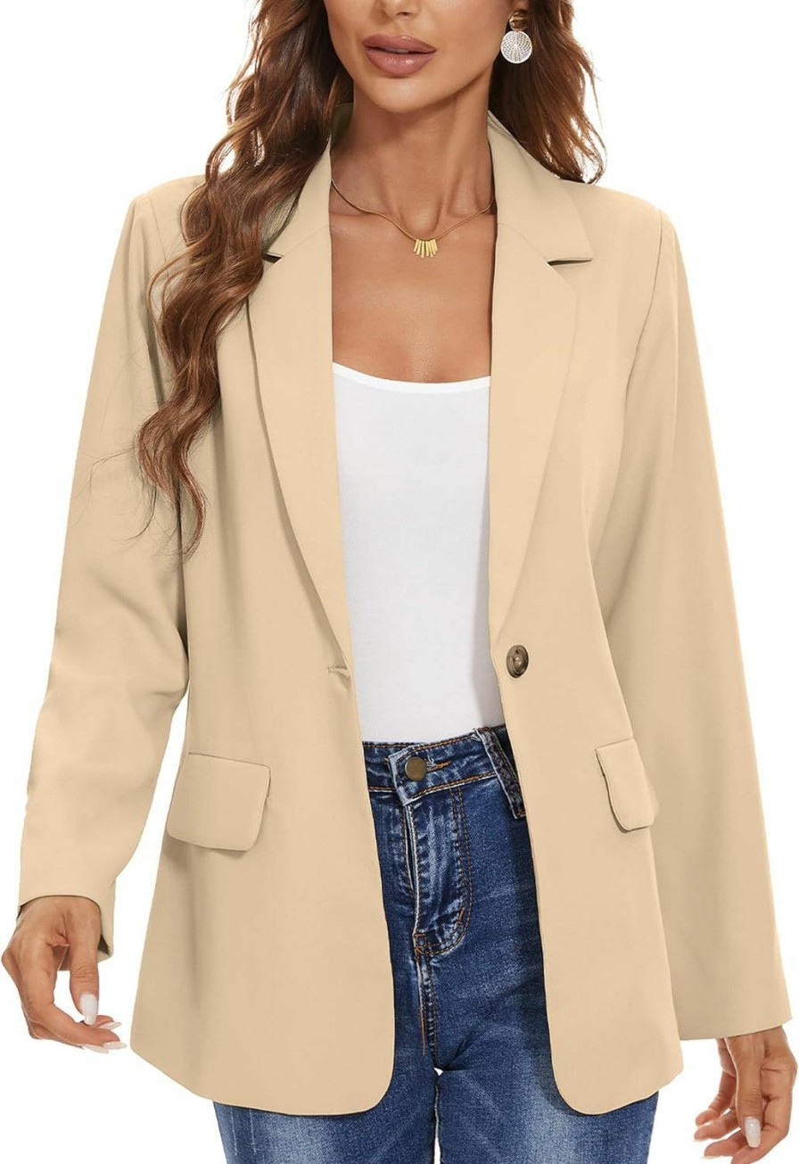 Online YAMANMAN Women'S Casual Blazers Long Sleeve Open Front Lapel Collar Work Office Blazers Jacket With Pockets