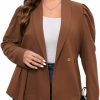 Best ShopWonder Womens Plus Size Blazers Business Casual Knit Blazer For Work Long Sleeve Shawl Lapel Blazer Suit Jackets