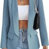 Clearance KateModa Womens Long Sleeve Blazers Casual Open Front Lapel Button Slim Work Office Blazer Jacket