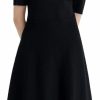 Clearance GOELIA Sweater Dress For Women Fitted Knit Short Sleeve V Neck Black Mini Dresses For Work Dinner Business