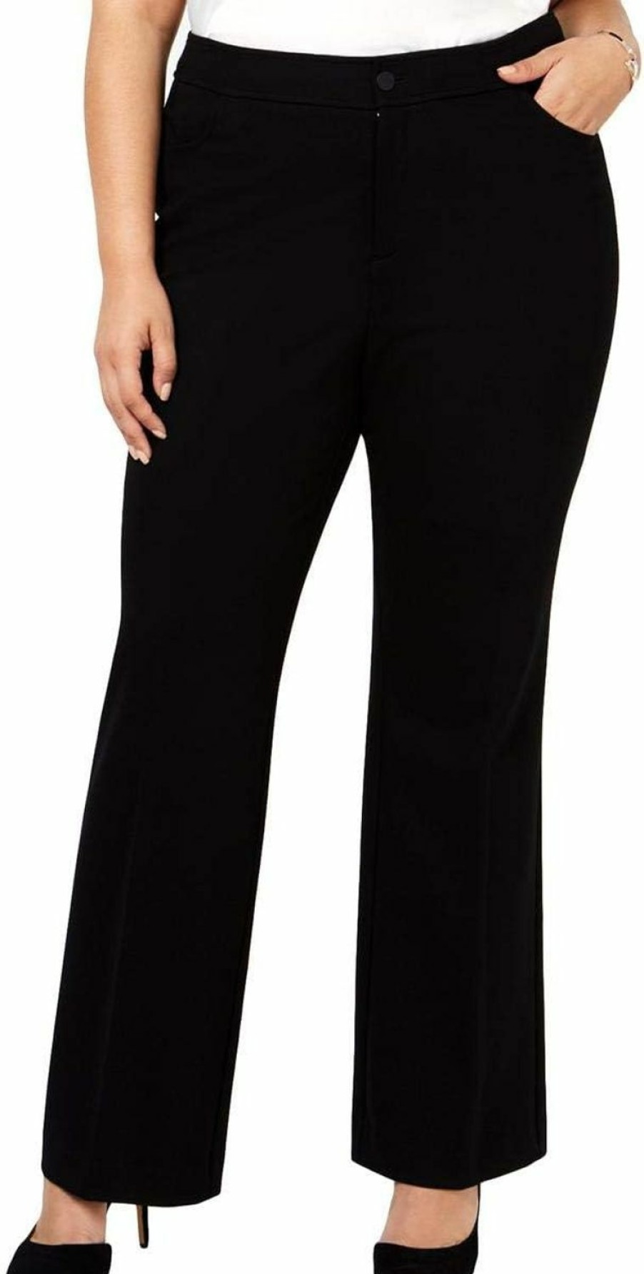 Clearance Anne Klein Anne Klein Women'S Plus Size 5 Pkt Trouser Pant-Black