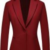 Best MODFUL Modful Women'S Formal Business Blazer One Button Long Sleeve Suit Jacket For Lady With Notch Lapel Work Office