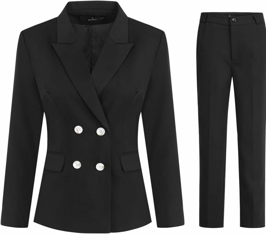 Wholesale YUNCLOS Yunclos Women'S 2 Piece Double Breasted Suit Set Two Button Blazer And Pants