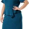 Wholesale Agnes Orinda Agnes Orinda Plus Size Peplum Bodycon Dresses For Women Short Sleeves Work Ruffle Pencil Dress