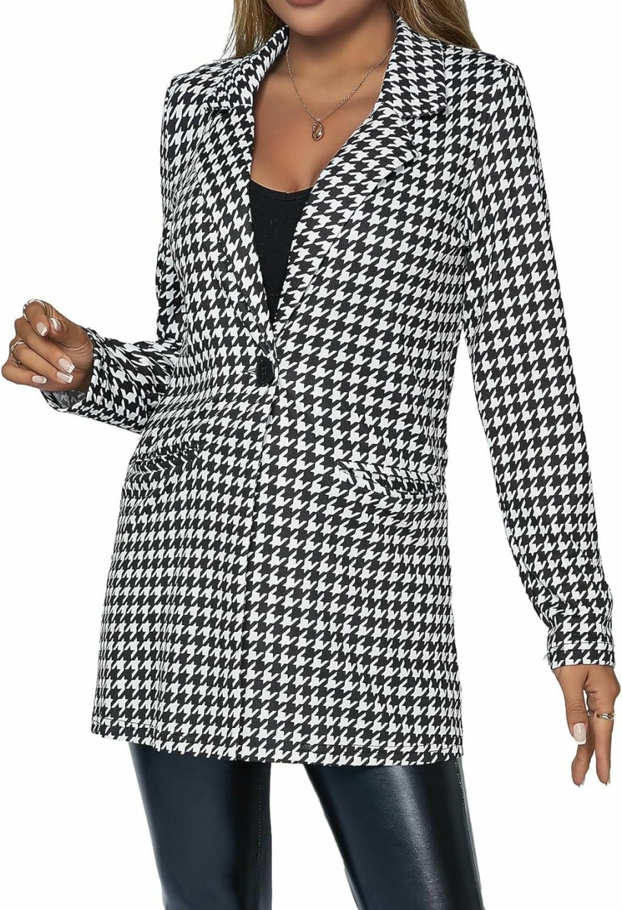 New Floerns Floerns Women'S Casual Work Office Open Front Striped Blazer