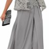 Online Zongqiven Zongqiven 3 Piece Women Pants Set For Wedding Mother Of The Bride Dressy Evening Dress Grey