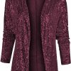 Clearance utcoco Utcoco Womens Sequin Blazer Casual Long Sleeve Open Front Sparkle Blazer Jacket