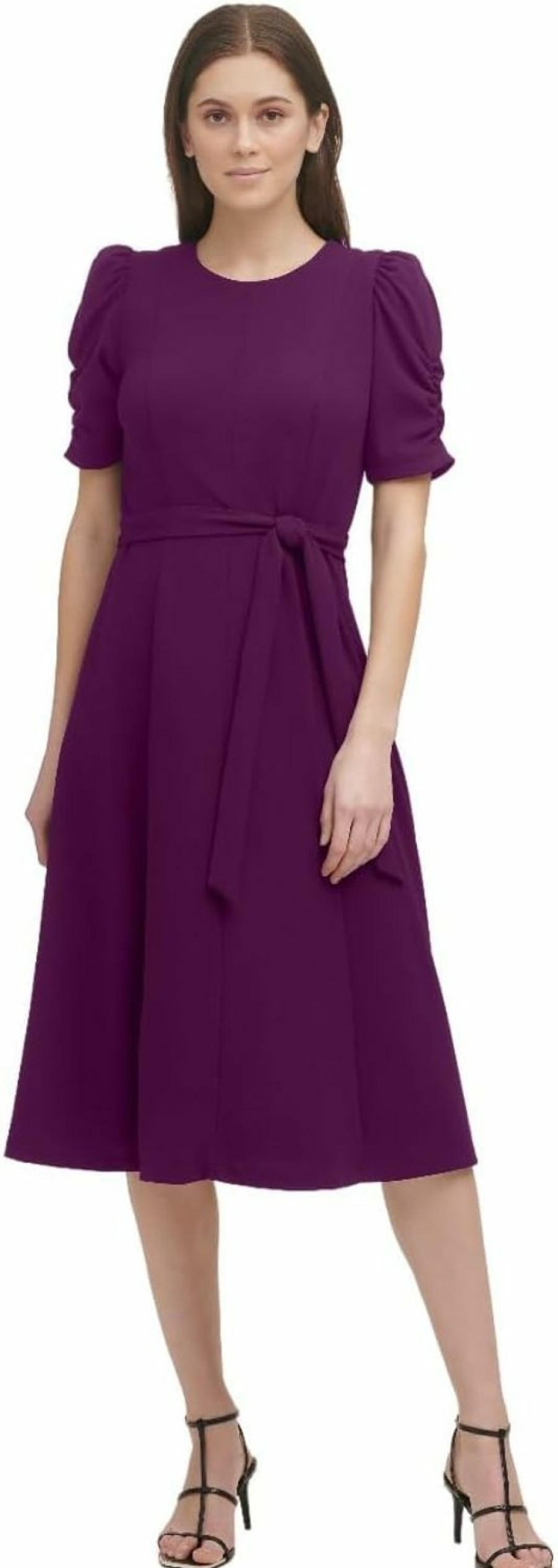 Clearance DKNY Dkny Women'S Jewel Neck Scuba Crepe Dress