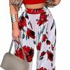 Clearance SIMIWALI Women'S Casual Two Piece Outfits Sexy Tops Wide Leg High Waist Palazzo Pants 2023 Out Wear Matching Set