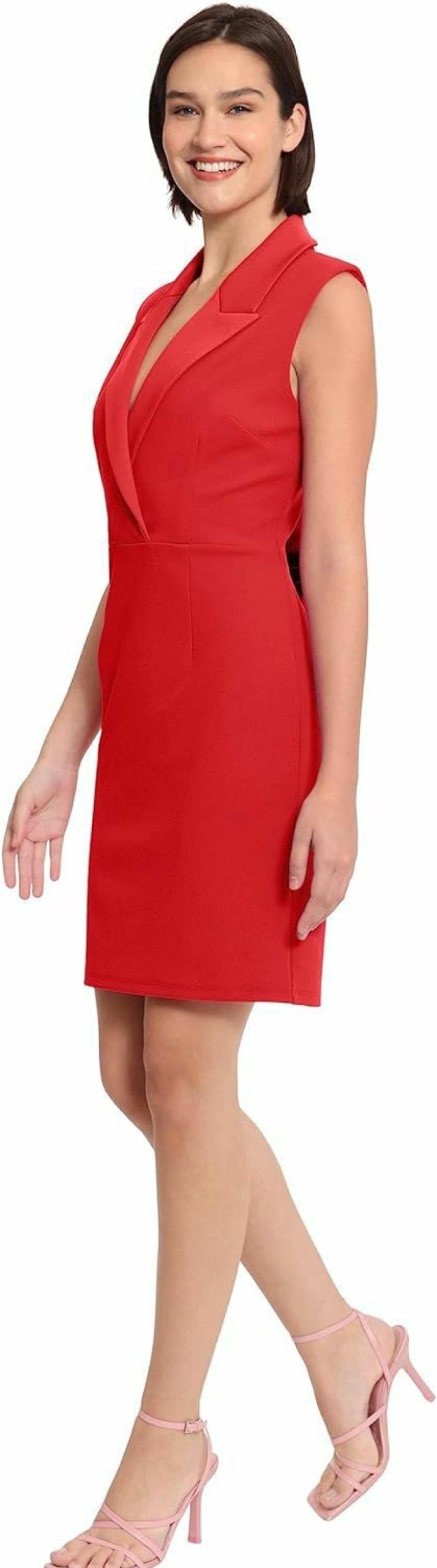 Clearance Donna Morgan Donna Morgan Women'S Lapel Collared Career Sheath Dress Office Workwear Desk To Dinner Event Reception Ceremony