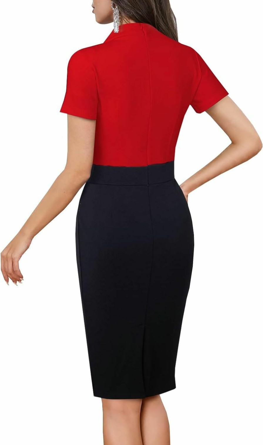 Clearance HipGlamp Women'S Casual Work Dress Short Sleeves Office Professional Business Formal Midi Bodycon Pencil Dresses