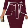 Online FANDEE Fandee Plus Size Women'S Church Dresses Vintage Bodycon Elegant 3/4 Sleeve Pencil Dress