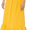 New The Drop The Drop Women'S Patria Gauze Pull-On Ruffle Hem Maxi Skirt