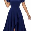 Hot DRESSTELLS Dresstells Women'S Formal Dresses Cocktail Tea Party Dress 2024 Ruffle V-Neck Modest Wedding Guest Bridesmaid Dress