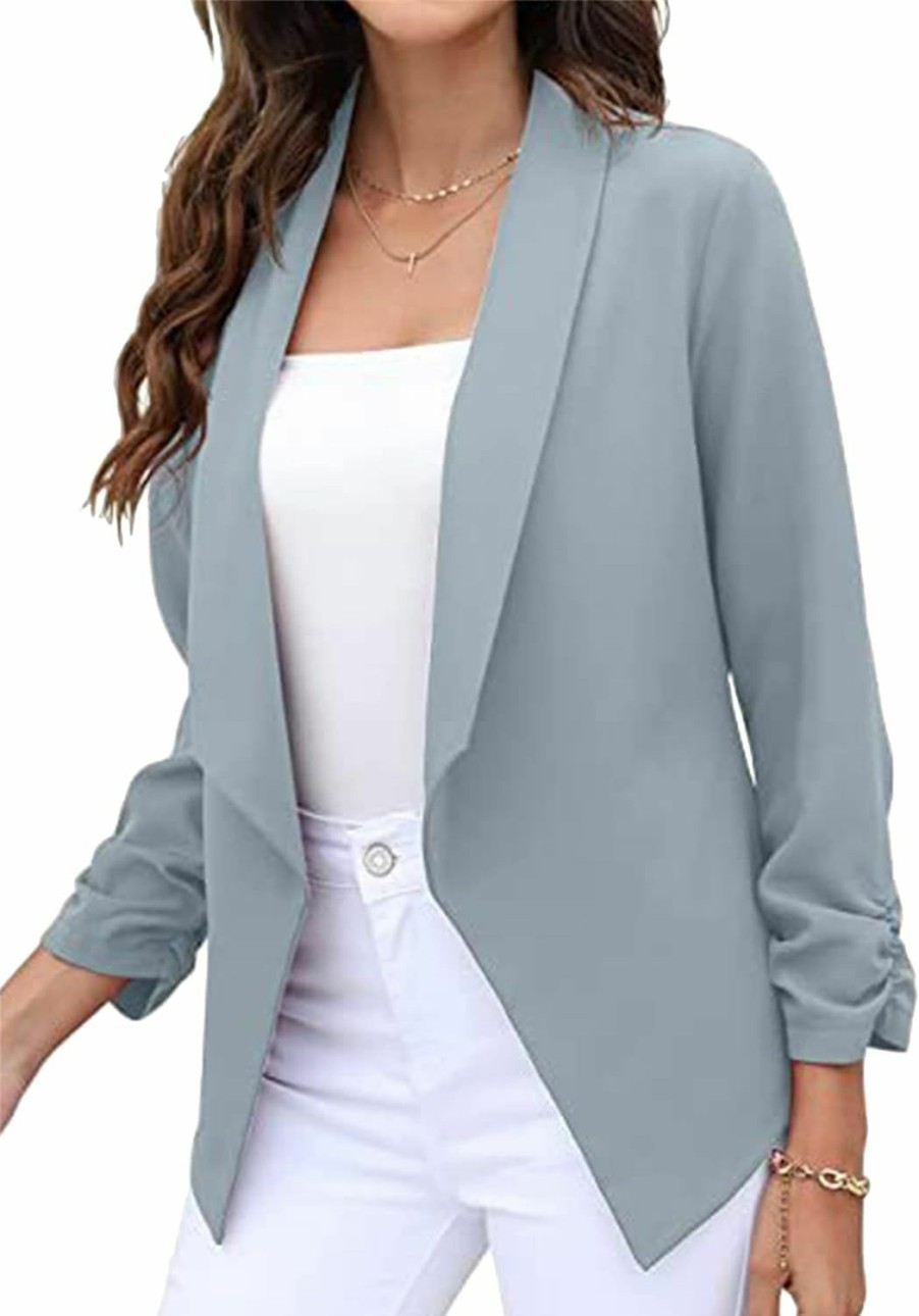 Hot BOFETA Bofeta Women'S Blazer Open Front Cardigan 3/4 Sleeve Fitted Jacket Casual Office Cropped Blazer