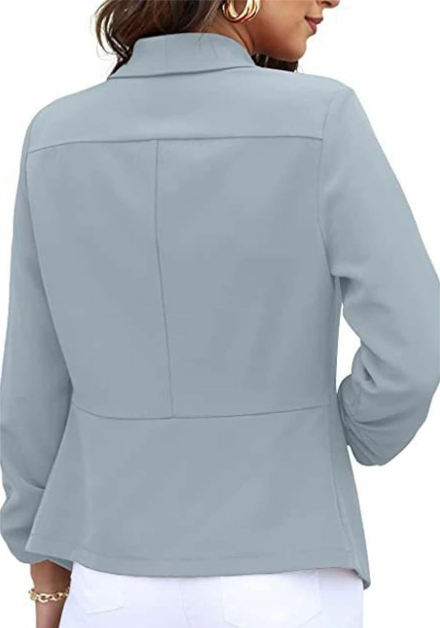 Hot BOFETA Bofeta Women'S Blazer Open Front Cardigan 3/4 Sleeve Fitted Jacket Casual Office Cropped Blazer