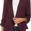 Wholesale Urban CoCo Women'S Ruched Sleeve Lightweight Thin Chiffon Blazer